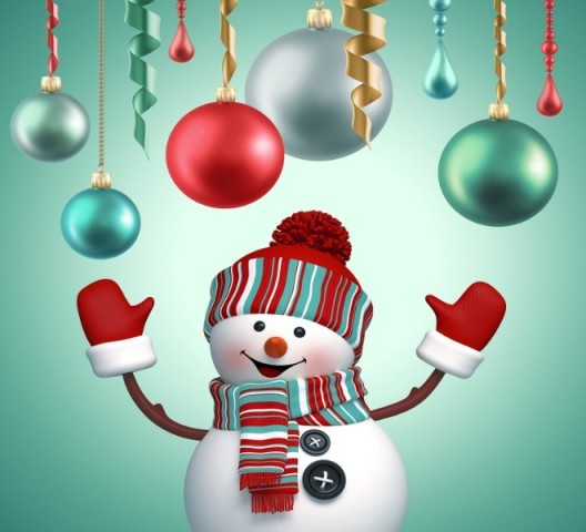 3D Подушка «Счастливый снеговик»  вид 2